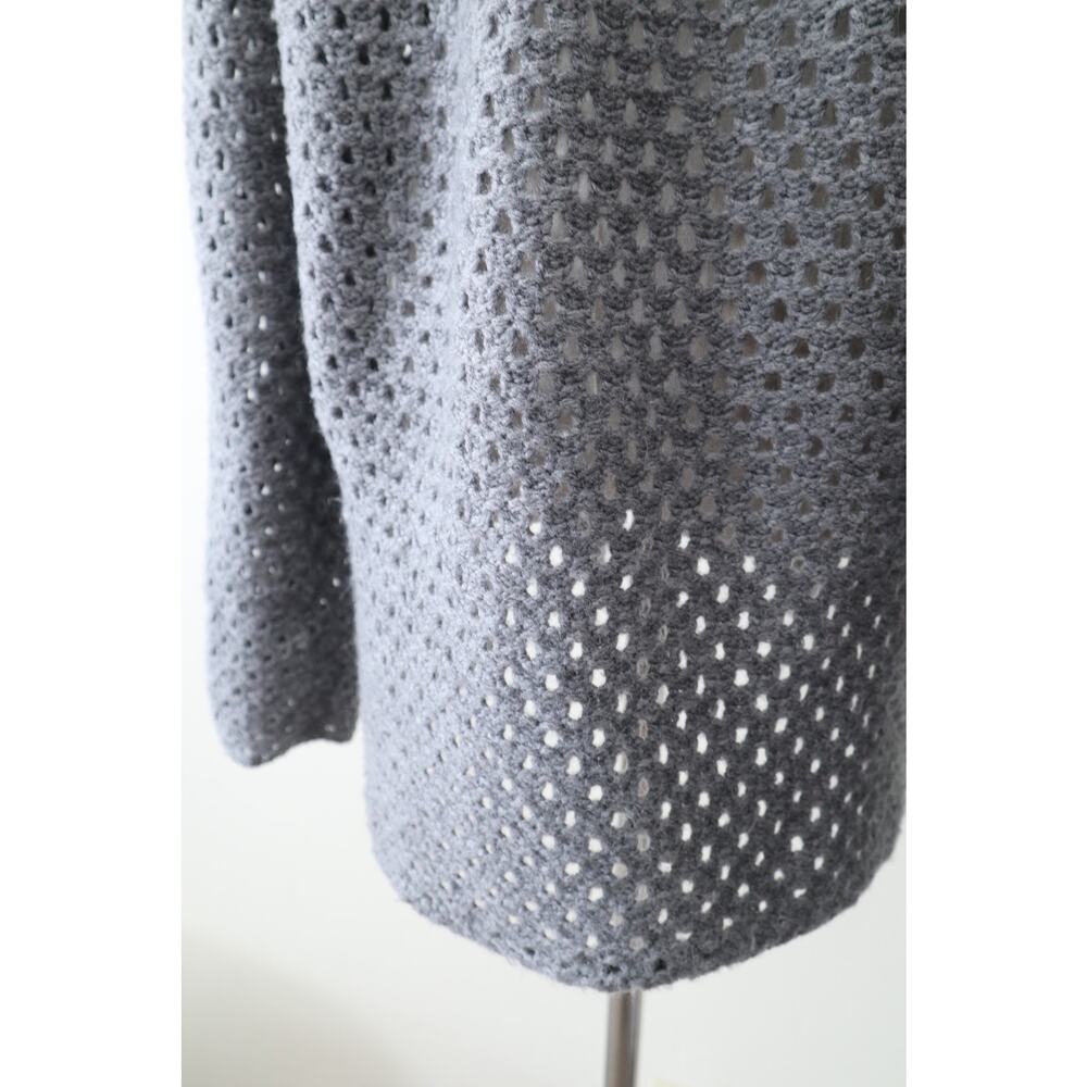 James Perse Size 4 / XL Marina Cowl Neck Sweater Gray Open Knit Wool Blend - Picture 11 of 12